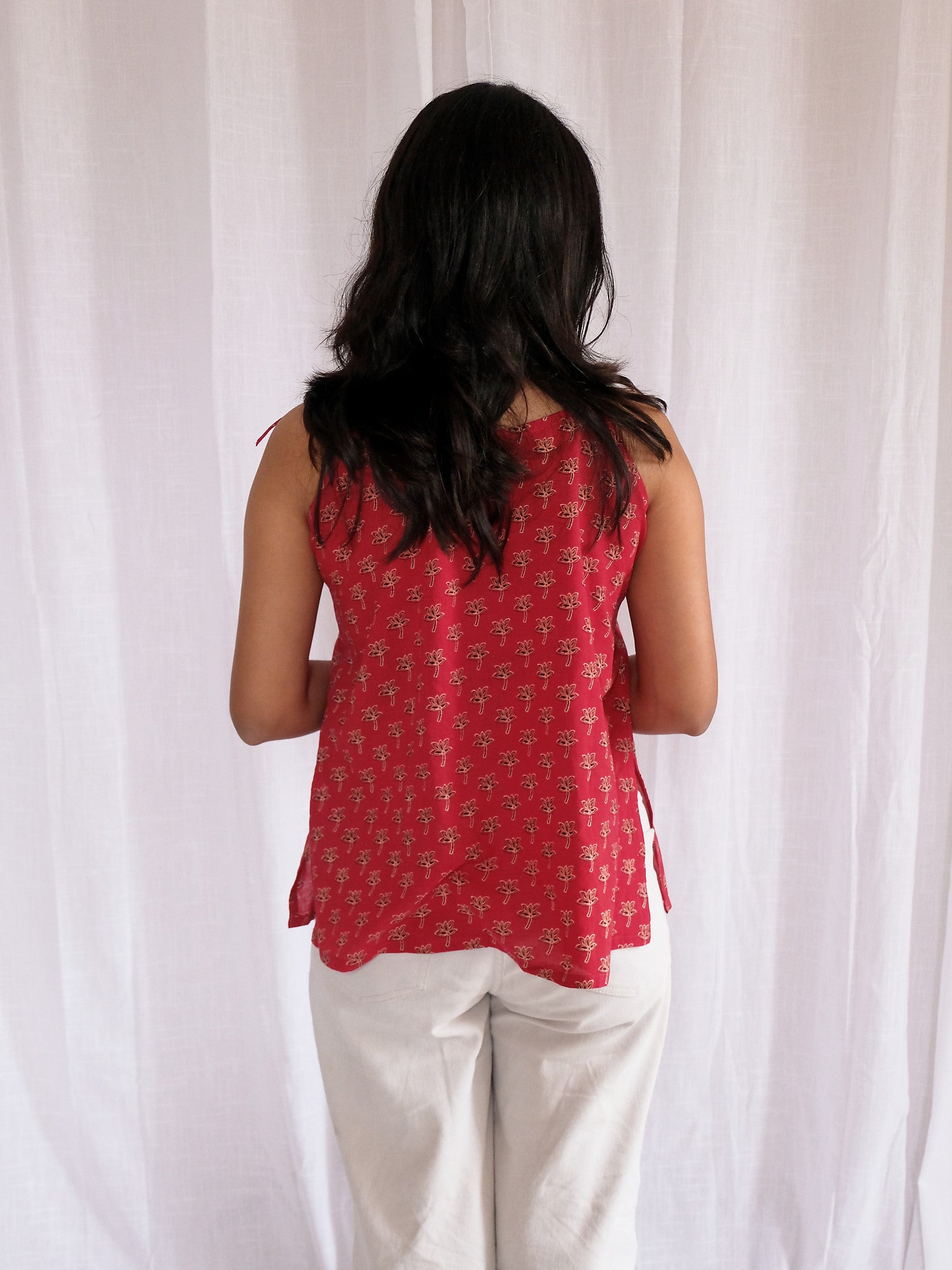 Myra Hand Block Printed Short Kurti with Chuppi