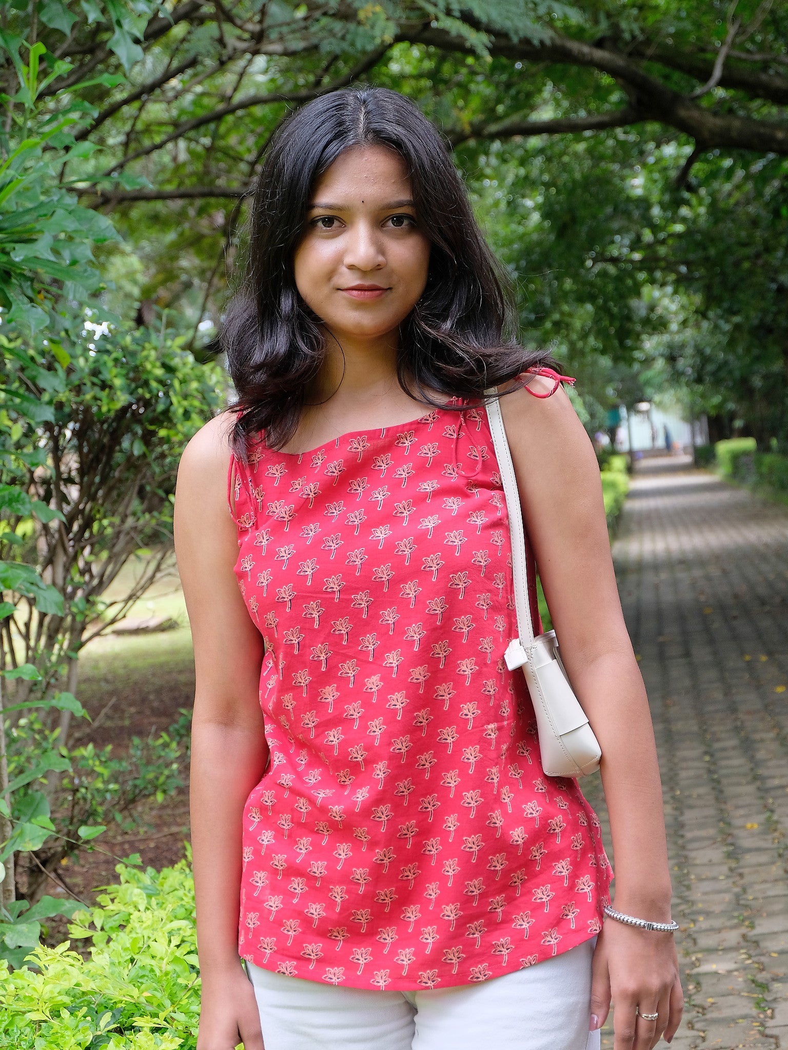 Myra Hand Block Printed Short Kurti with Chuppi